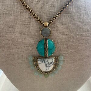 Gold and Turquoise Statement Necklace